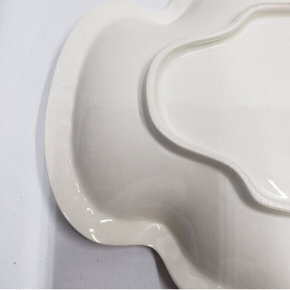 Vintage Spode Imperial Serving Platter Basket Weave Quatrefoil Ivory - Picture 10 of 16